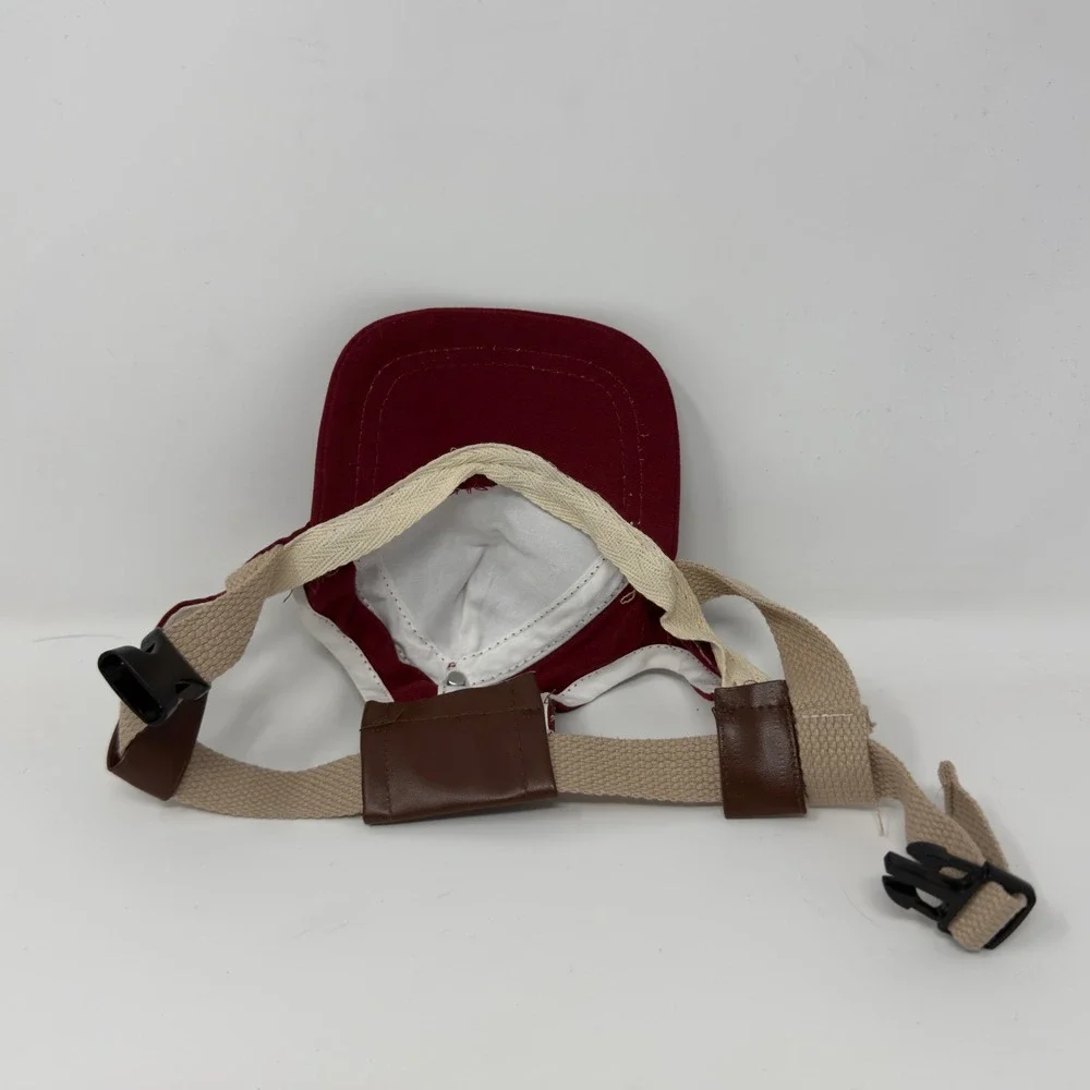 Portland Gear Maroon Pet Baseball Cap w/ Ear‎ Holes Adjustable Strap Size Small
